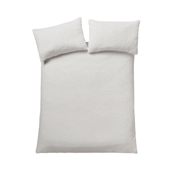 Set copripiumino e federa color crema per letto singolo 135x200 cm Textured Wave Faux Fur – Catherine Lansfield