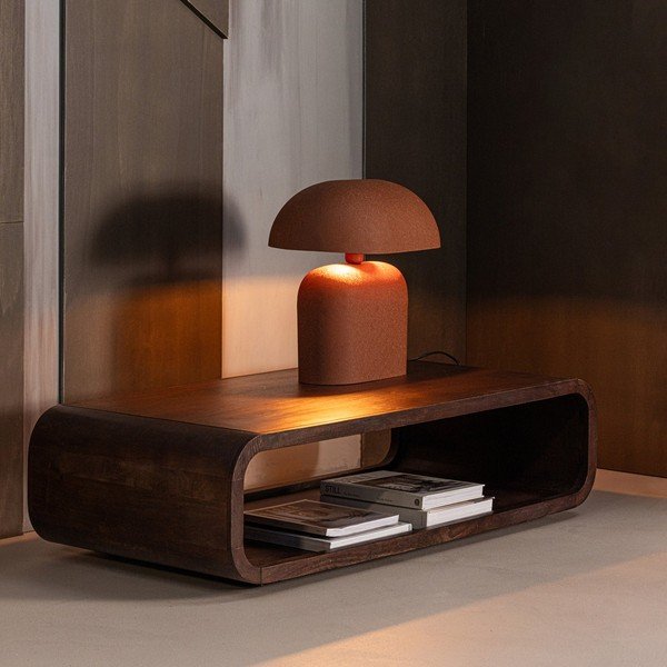 Tavolino da salotto colore naturale scuro in mango massiccio 60x120 cm Kinu – WOOOD-image-3