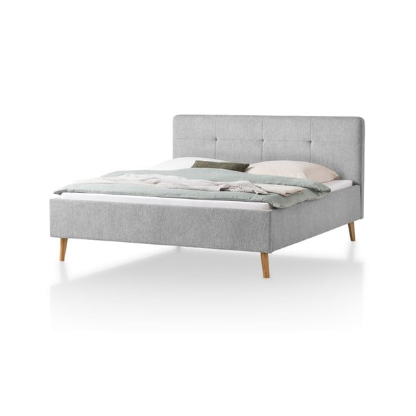 Letto matrimoniale imbottito grigio chiaro rete non inclusa 180x200 cm Smart – Meise Möbel-image-4