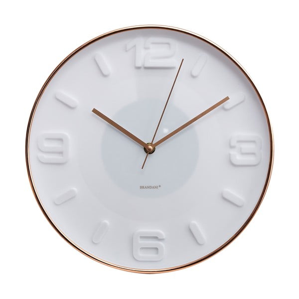 Orologio da parete bianco oro rosa - Brandani
