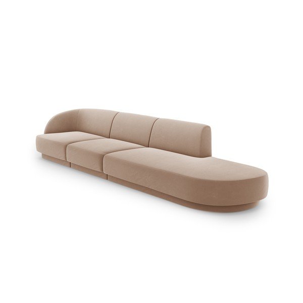 Divano in velluto beige 328 cm Miley - Micadoni Home-image-3