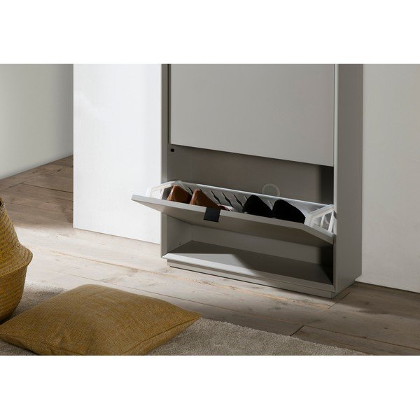 Scarpiera grigia con 4 cassetti Luka - Marckeric-image-4