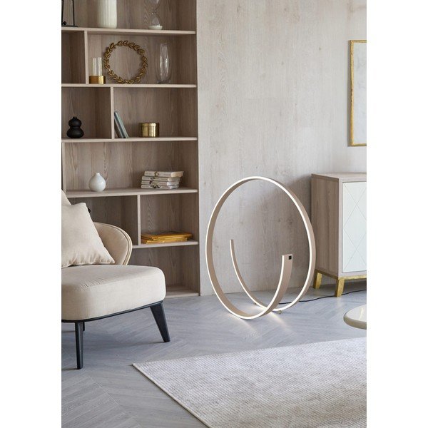 Lampada da terra a LED grigia con controllo vocale/app mobile con paralume in metallo (altezza 75 cm) Cinardi - CINQUE-image-1