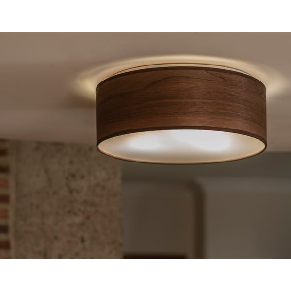 Apparecchio a soffitto in impiallacciatura di noce naturale TSURI M, ⌀ 30 cm Tsuri - Sotto Luce-image-3