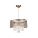 Lampadario bianco/dorato con paralume in metallo ø 26,5 cm – Opviq lights