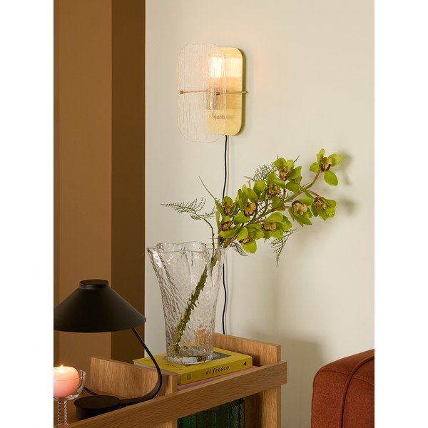 Lampada da parete per presa di corrente in ottone Ruffle - Hübsch-image-1