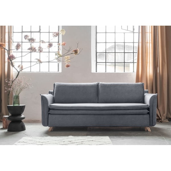 Divano in velluto grigio 225 cm Charming Charlie - Miuform-image-1