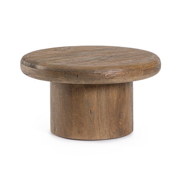 Tavolino da salotto rotondo colore naturale scuro in mango massiccio ø 60 cm Lopez – Bizzotto
