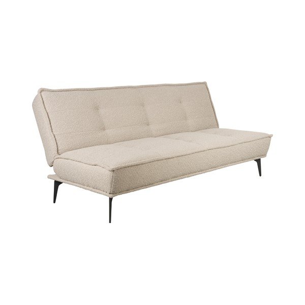 Divano beige allungabile con rivestimento in bouclé 184 cm Cielke – White Label-image-2