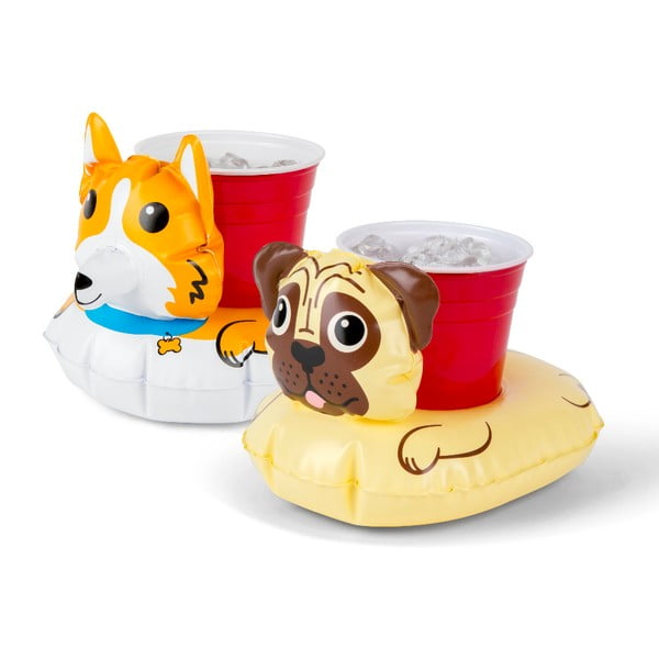Set di 2 anelli per bevande gonfiabili a forma di cane - Big Mouth Inc.
