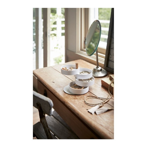 Portagioie bianco con dettagli in legno di faggio Tosca - YAMAZAKI-image-2