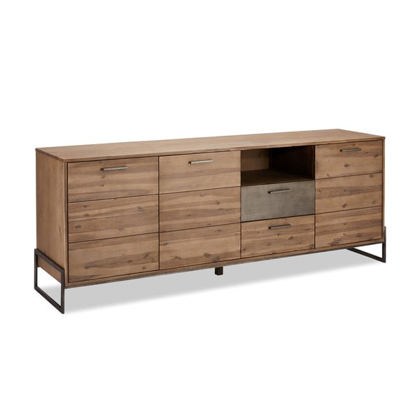 Cassettiera in legno massiccio marrone, grande Mallorca - Furnhouse-image-2