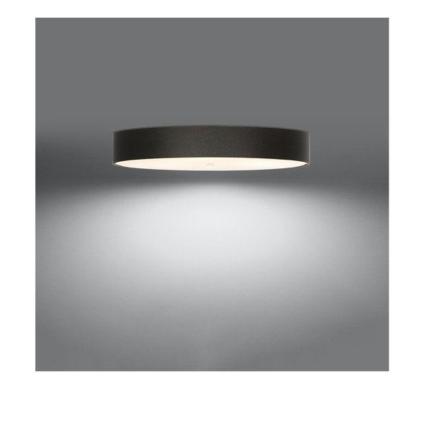 Lampada da soffitto nera con paralume in tessuto ø 90 cm Herra - Sollux-image-2