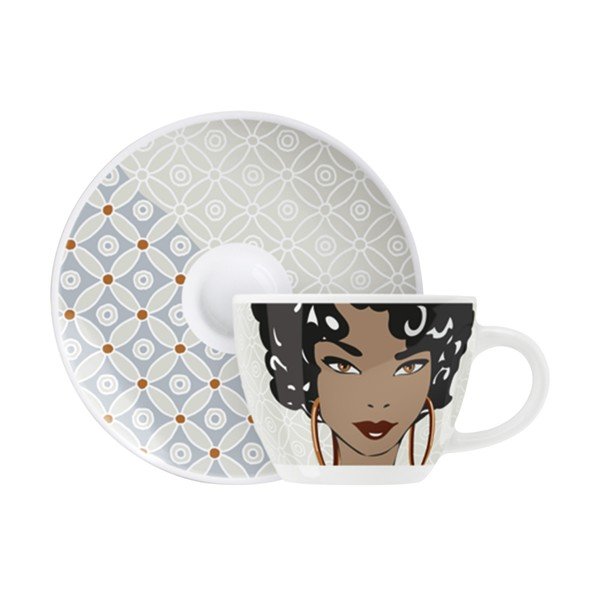 Set porcelánového šálku a podšálku na espresso Ritzenhoff Angela Schiewer, 8 cl