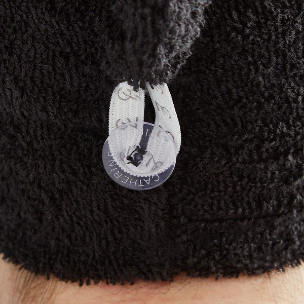 Asciugacapelli in cotone nero ad asciugatura rapida in set da 2 20x13 cm Quick Dry - Catherine Lansfield-image-1