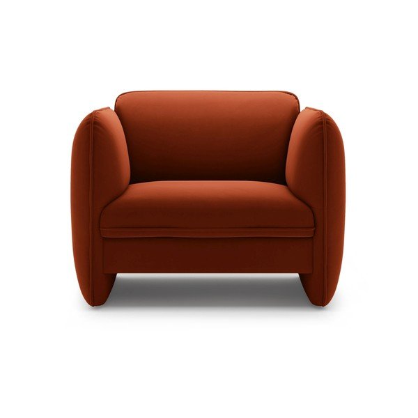 Poltrona color mattone con rivestimento in velluto Georgia – Micadoni -image-2
