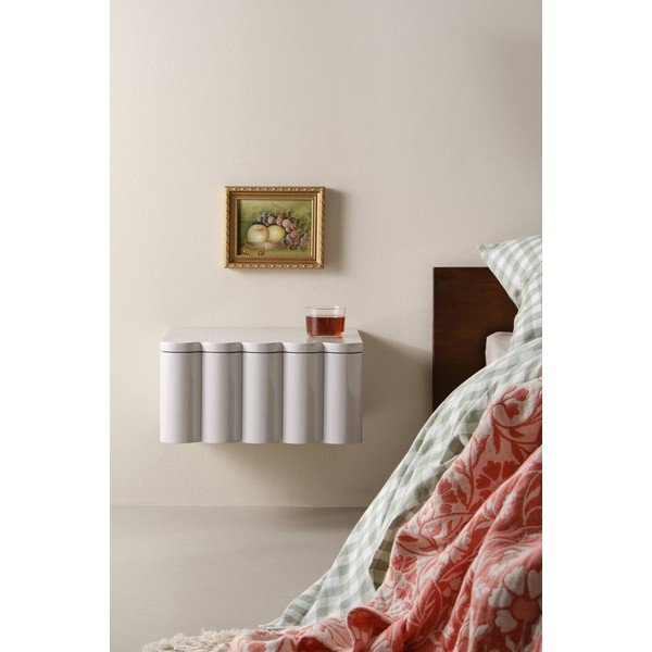 Comodino beige lucido da parete Vallmo – Jotex-image-1