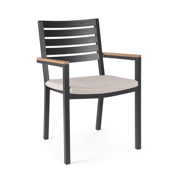 Sedia da esterno color antracite in metallo Henna – Bizzotto