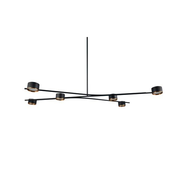 Lampadario nero in metallo Coda – Trio Select-image-4