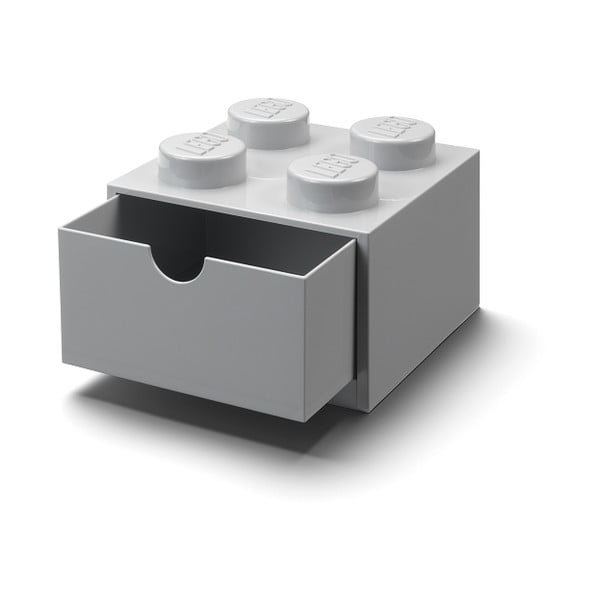 Scatola da tavolo grigia con cassetto Brick - LEGO®