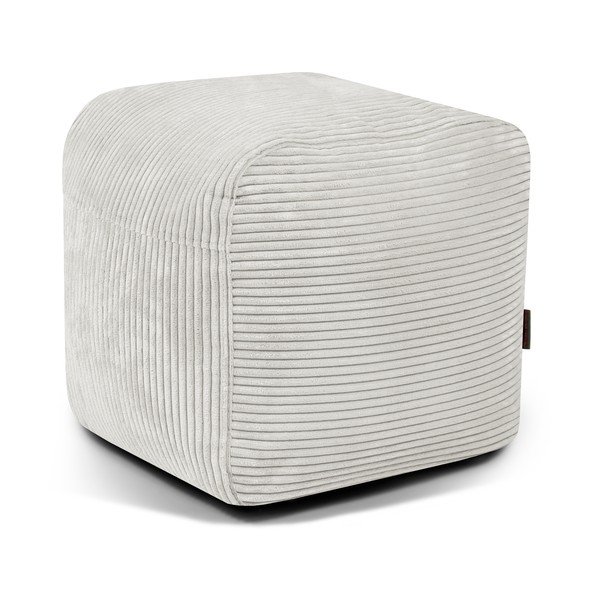 Puof a sacco color crema con rivestimento in velluto a coste Plus 50 Lounge – SLOWDOWN