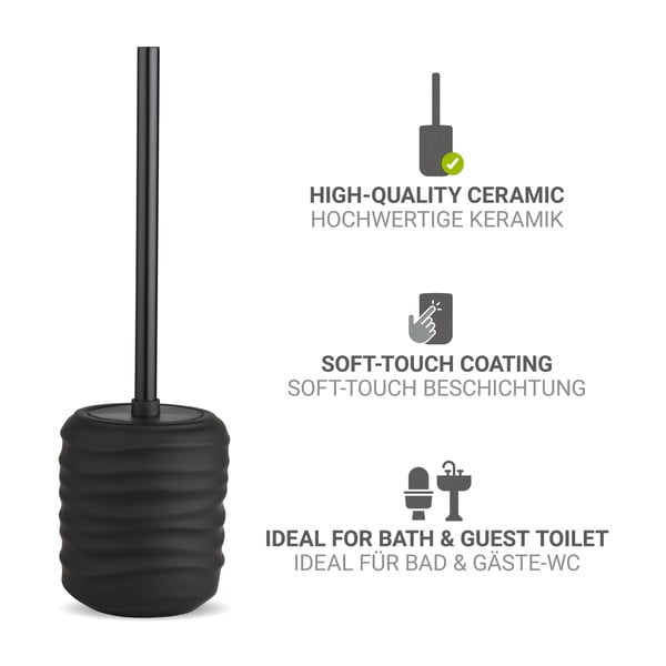 Scopino WC nero opaco in ceramica Illana – Wenko-image-3