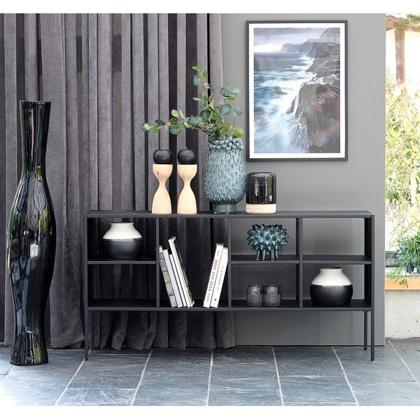 Libreria in metallo nero 140x70 cm Brooks - Canett-image-1
