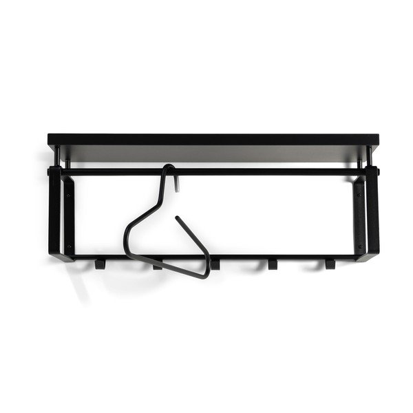 Attaccapanni da parete nero in metallo con scaffale 70 cm Rex – Spinder Design-image-2