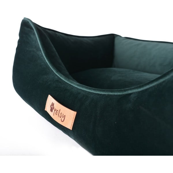 Letto in velluto verde scuro 55x42 cm Royal - Petsy-image-4