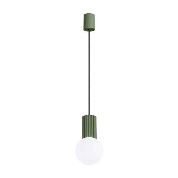 Lampadario verde in vetro opale ø 12 cm Orbital – Sollux