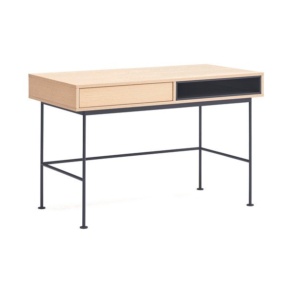 Scrivania con piano effetto rovere 60x120 cm Yoko – Teulat-image-3