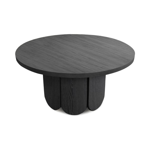 Tavolino da salotto rotondo nero con effetto rovere ø 78 cm Soft – Woodman-image-2