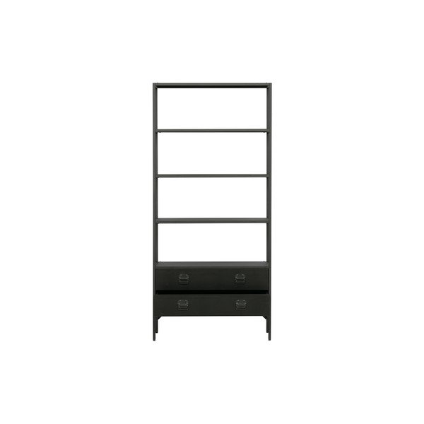 Scaffale nero con due cassetti Derby - WOOOD-image-2