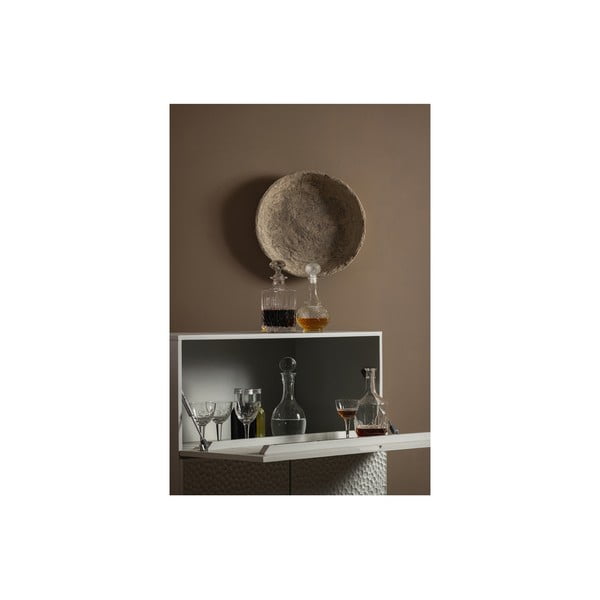 Cantinetta grigio chiaro in mango massiccio 90x146x46 cm Carved – WOOOD-image-4