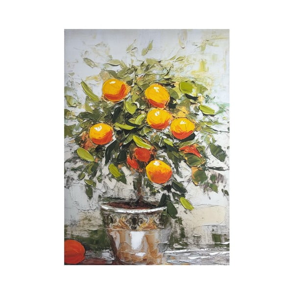 Quadro con elementi dipinti a mano 70x100 cm Oranges - Styler