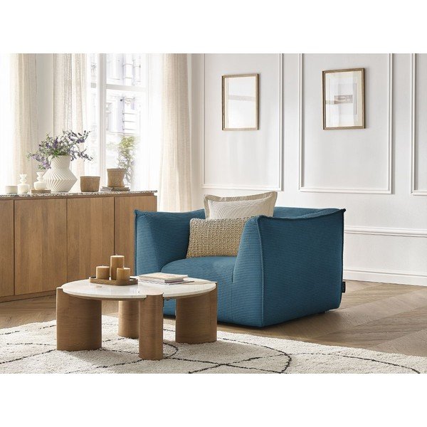 Poltrona blu con rivestimento in velluto a coste Giorgia – Bobochic Paris-image-4