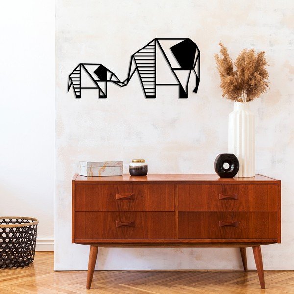 Decorazione murale nera Elefante - Wallity-image-2