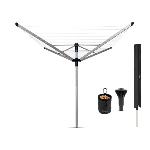 Stendino da giardino argentato 50 m Lift-o-Matic Advance – Brabantia