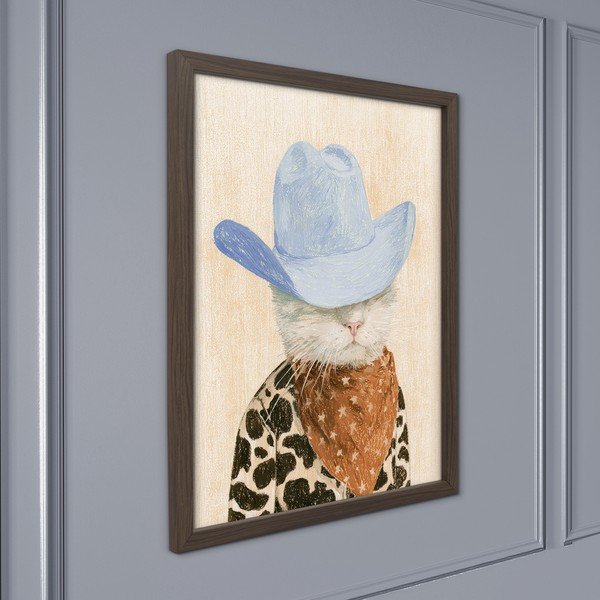 Dipinto stampato con cornice inclusa 30x40 cm Howdy Cat – Styler-image-1