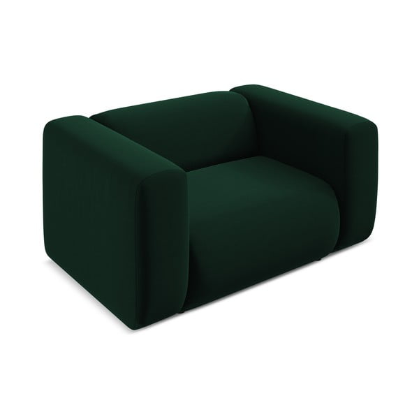 Poltrona verde scuro con rivestimento in velluto Ekahi – Makamii-image-3