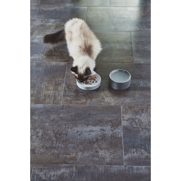 Ciotola anti ingozzamento in porcellana per gatti ø 16 cm Piatto Concrete S - MiaCara-image-1