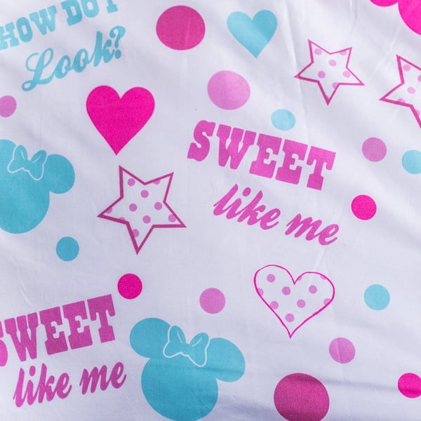 Biancheria da letto singola per bambini in microfibra 140x200 cm Minnie Sweet Like Me - Jerry Fabrics-image-4