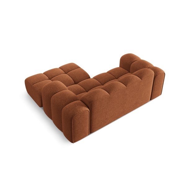 Divano angolare color terracotta (con penisola a destra/con chaise lounge) con rivestimento in ciniglia Treno – Cosmopolitan Design-image-3