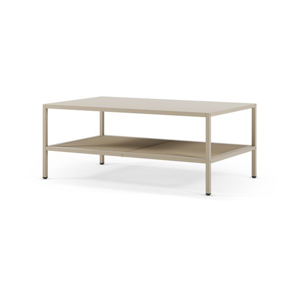 Tavolino da salotto color crema in metallo 60x100 cm Fayna – Marckeric-image-3