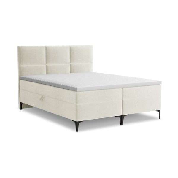 Letto boxspring beige con contenitore 180x200 cm Pakalana – Makamii