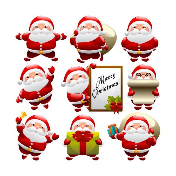 Set di 9 adesivi natalizi divertenti di Babbo Natale - Ambiance-image-1