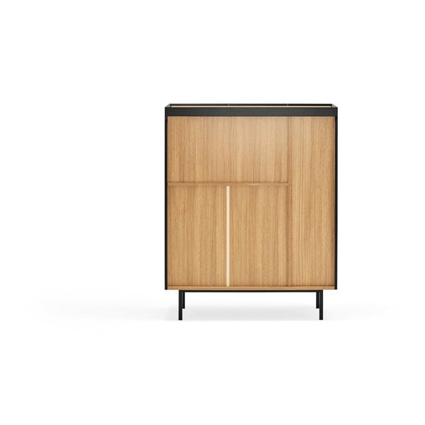 Cassettiera alta nera effetto rovere95x120 cm Arista - Teulat-image-4