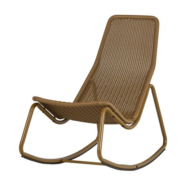 Poltrona da esterno giallo ocra in rattan artificiale Tom – WOOOD