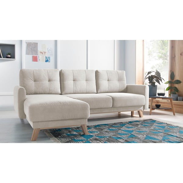 Divano letto beige Balio Enjoy, angolo sinistro - Bobochic Paris-image-1