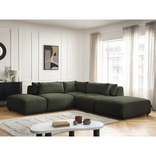 Divano angolare componibile verde reclinabile Jana – Bobochic Paris-image-1